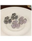 Fashion Silver-purple Alloy Crystal Flower Stud Earrings