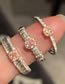 Fashion Open Ring - Silver - Pattern Copper Inlaid Zirconia Geometric Pattern Ring