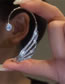 Fashion Flash Diamond Wing Ear Clip Silver Left Alloy Diamond Wing Earrings