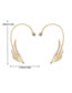 Fashion Flash Diamond Wing Ear Clip Gold Right Alloy Diamond Wing Earrings