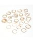 Fashion 3# Alloy Geometric Pearl Cross Ring Set