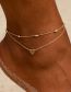 Fashion Silver Alloy Ball Chain Love Double Layer Anklet