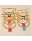 Fashion 5# Gold And Rice Beads Woven Heart Square Bracelet