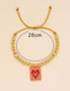 Fashion 7# Gold And Rice Beads Woven Heart Square Bracelet