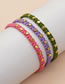 Fashion Purple Braided Metal Geometric Cord And Copper Bead Bracelet