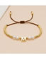 Fashion W Copper Bead Gold Bead Beaded 26 Alphabet Bracelet