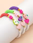 Fashion Pink Polymer Beaded Mosaic Rice Bead Heart Apple Bracelet