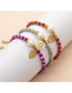 Fashion 3# Colorful Rice Bead Beaded Pearl Leaf Bracelet