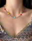 Fashion Necklace - Color - Silver Colorful Star Beaded Necklace