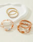 Fashion Gold Geometric Beaded Eye Bracelet Set
