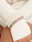 Fashion Gold Pearl Bead And Diamond Prong Chain Bracelet Set