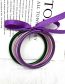 Fashion Purple Silicone Tube Colorblock Round Bracelet