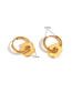 Fashion Small Flower Pendant Earrings-steel Color Titanium Steel Gold Plated Flower Earrings