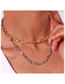 Fashion 3mm Cube Bead Beaded Necklace - Gold Gold-plated Stainless Steel Cube Beaded Necklace