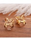 Fashion Gold Pure Copper Leaf Stud Earrings