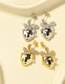 Fashion Silver Metal Zirconia Strawberry Stud Earrings