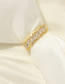 Fashion Drop Shape Copper And Diamond Geometric Open Ring