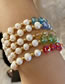 Fashion 5# Royal Blue Crystal Pearl Beaded Bracelet