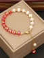 Fashion 2# Red Crystal Pearl Beaded Bracelet