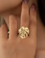 Fashion Gold Alloy Hollow Leaf Ring