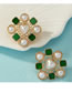 Fashion Gold Alloy Geometric Heart Pearl Stud Earrings