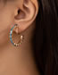 Fashion Blue Alloy Diamond C-shaped Clip Earrings