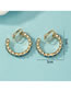 Fashion Blue Alloy Diamond C-shaped Clip Earrings