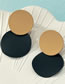 Fashion Black-brown Round Painted Contrasting Color Round Ear Clips