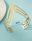Fashion Gold Metal Geometric Triangle Glossy Cuff Bracelet