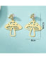 Fashion Gold Alloy Mirror Mushroom Clip Earrings