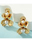 Fashion Gold Metal Flower Ear Clip Earrings