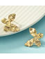 Fashion Gold Alloy Ruffle Butterfly Stud Earrings