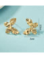 Fashion Gold Alloy Ruffle Butterfly Stud Earrings