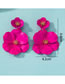 Fashion Rose Red Alloy Spray Paint Multi-layer Flower Earrings