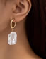 Fashion 3# Alloy Butterfly Pearl Hoop Earrings
