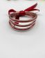 Fashion Plum Red Silicone Filled Fine Powder Bow Knot Round Children's Bracelet