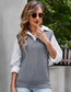 Fashion Grey Polyester V Neck Sweater Vest