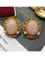 Fashion Ear Clip Engraved Openwork Lace Oval Pearl Earrings