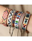 Fashion 7# Fabric Contrast Woven Embroidered Tassel Bracelet