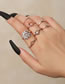 Fashion Rose Gold Alloy Diamond Geometric Astral Compass Ring Set