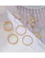 Fashion Gold Alloy Diamond Geometric Twist Ring Set