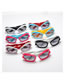 Fashion Red Frame Blue Double Gray Pc Irregular Sunglasses