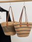 Fashion Paragraph Two Striped Straw Large Capacity Shoulder Bag