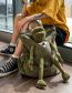 Fashion Green Frog Cartoon Canvas Large Capacity Backpack