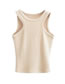 Fashion Apricot Polyester Sleeveless Knit Tank Top Vest