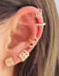 Fashion Silver Alloy Diamond Geometric Leaf Piercing Earrings Set