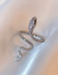 Fashion Silver Metal Diamond Snake Ring