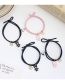 Fashion Love Magnet Powder Black Bear Tag Black And Gray Rope Pair A Pair Of Metal Dripping Oil Bear Magnetic Suction Love Bracelet