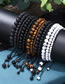 Fashion 6mm Black King Kong Geometric Lava Stone Beaded Bracelet