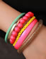Fashion Color Alloy Geometric Beads Braided Bracelet Set